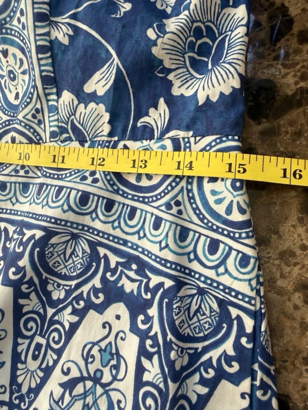 ANTHROPOLOGIE Women’s Size XS Long Sleeve Button Front Dress Blue White Cotton - Picture 9 of 11